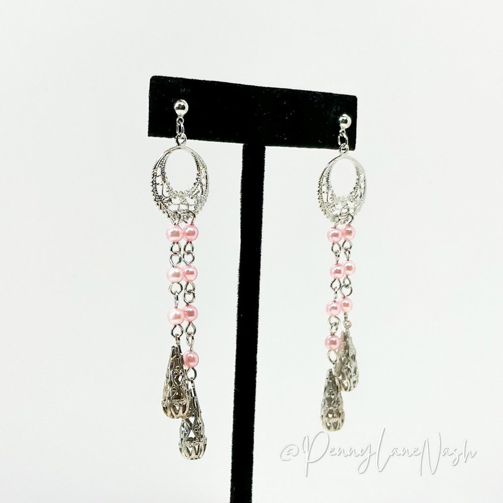 Vintage Dreamcatcher Beads Drop Earrings - Picture 2 of 6